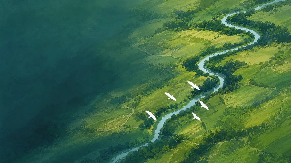 Flying birds