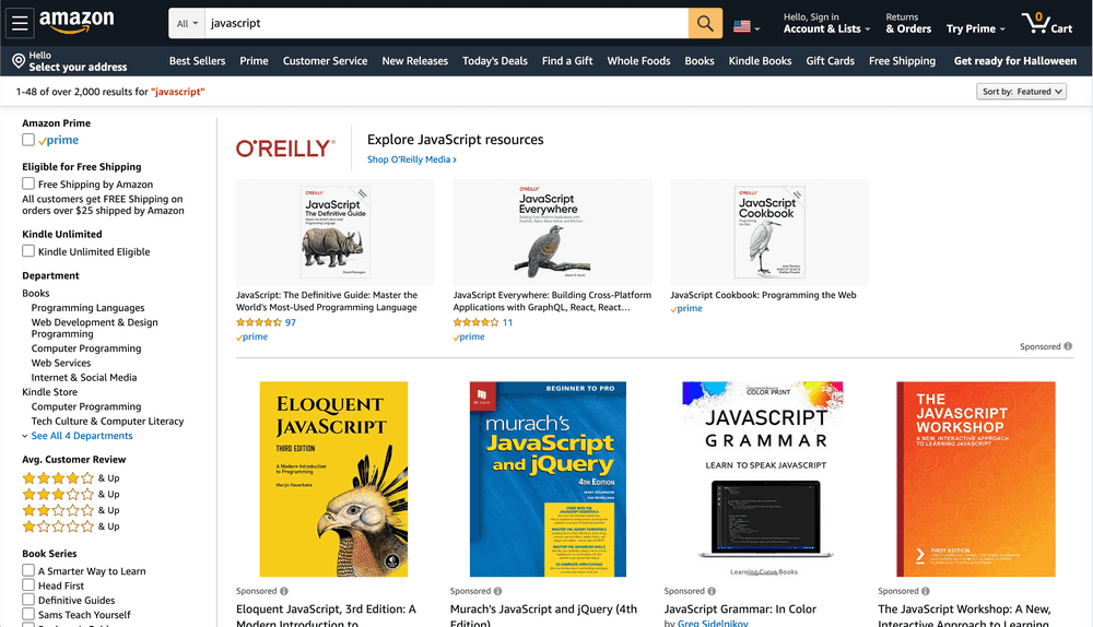 Amazon results page